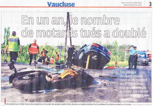 La Provence motards tués